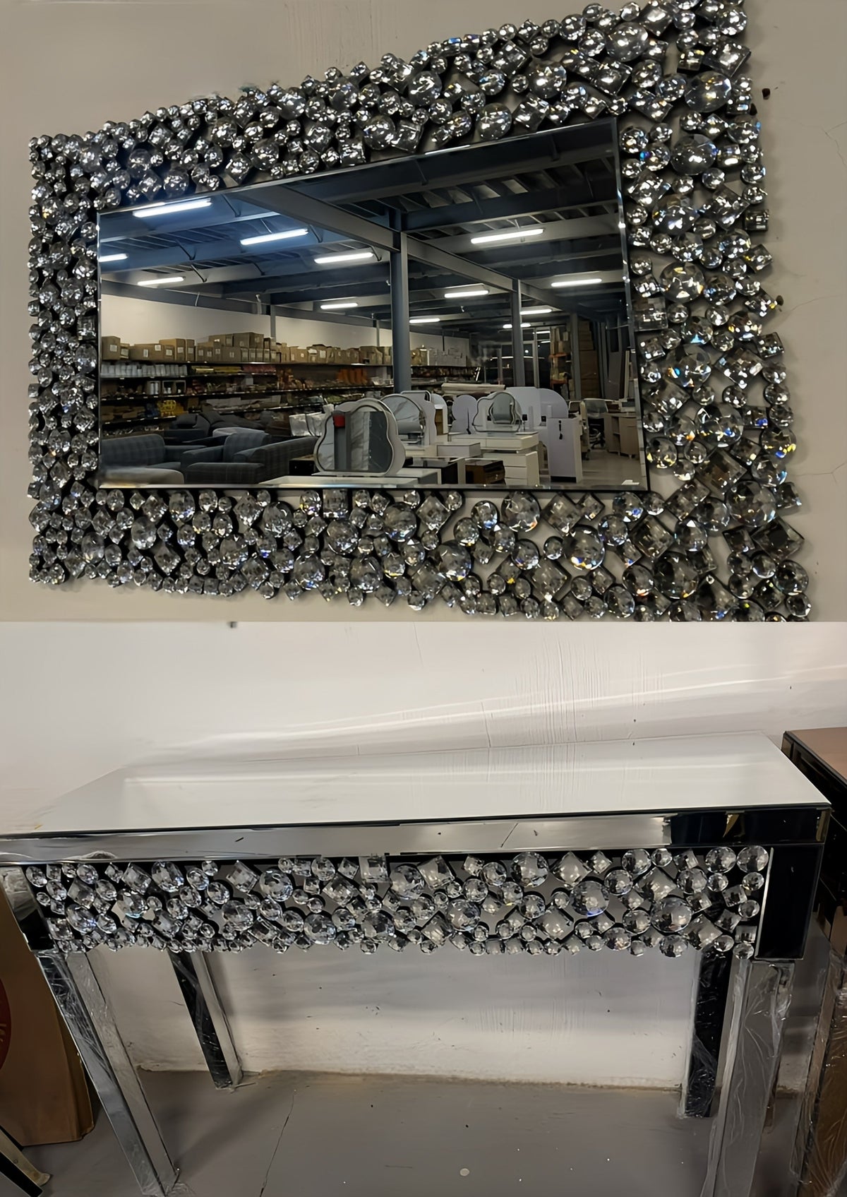 Giallo luxe console/mirror set