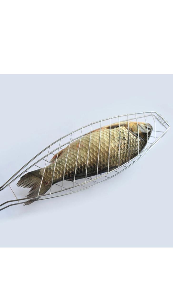Stainless Steel BBQ Fish Grill With Stainless Steel Handle