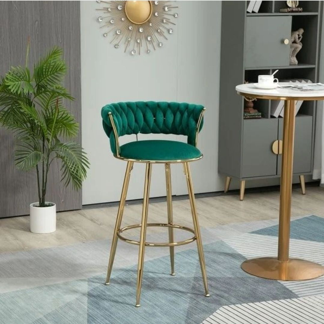 Bar Stools with Back and Footrest Counter Height Bar Chairs - Various Colours