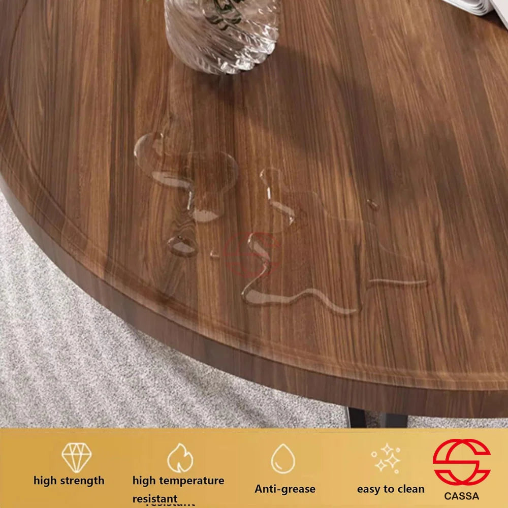 MFurn Modern Round Raised Edge Nesting Coffee Table Set with Metal Frame – 2pc Nesting Design-Various Options