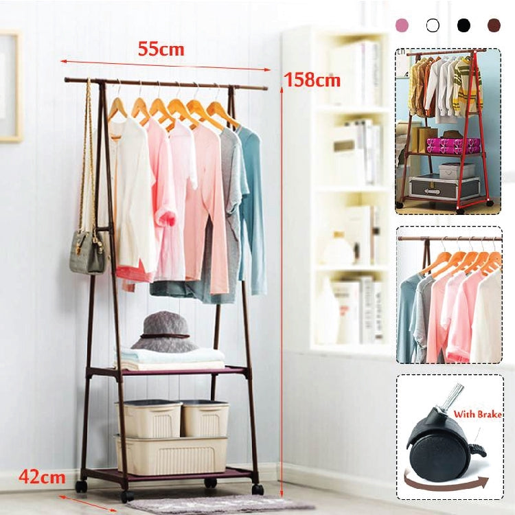 Multifunction Home Clothing Rack Bedroom Storage Hangers Movable DIY Assemble With