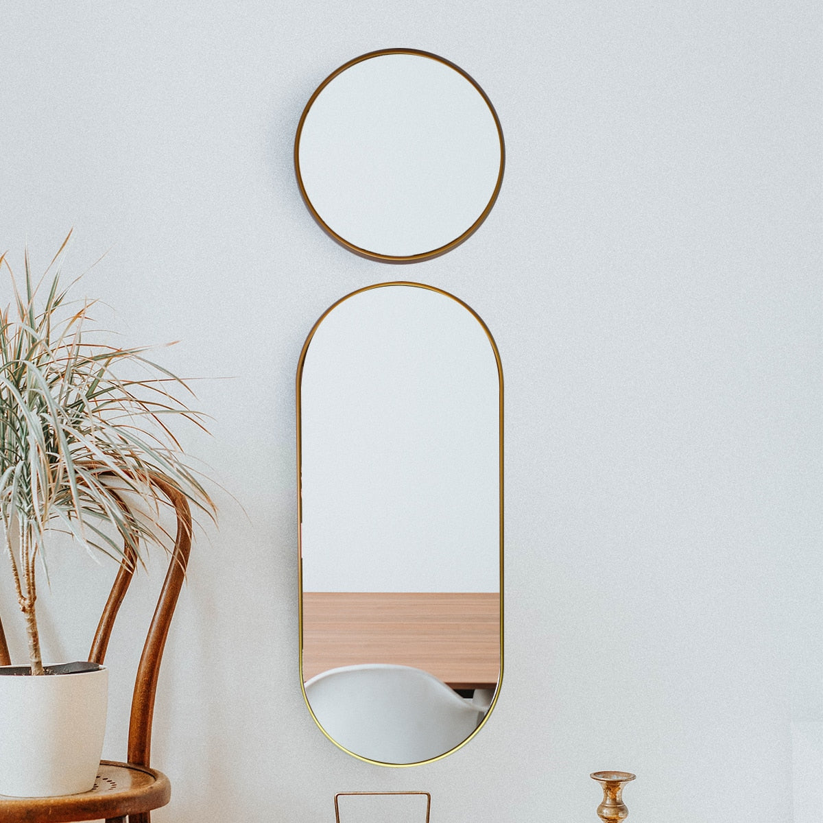 Art Deco Gold Wall Mirror Set – 2 or 3 Piece Decorative Home Décor
