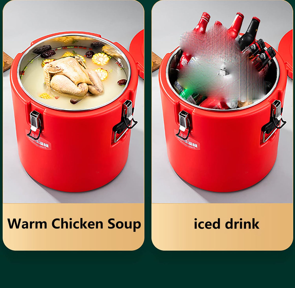 MHome Insulated Food Warmer & Cooler 3pc Set – 40L Stainless Steel