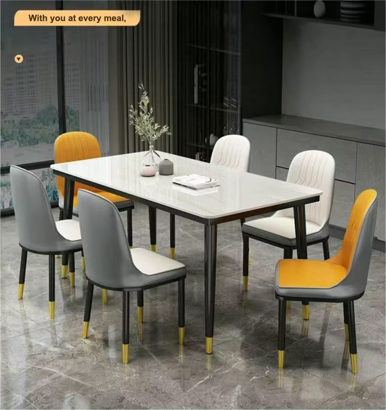 MFurn Trendy Marble Sintered Top Dining Table & Chair 5pc Set