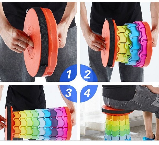 MHome Portable Folding Telescopic Stool Rainbow Colour