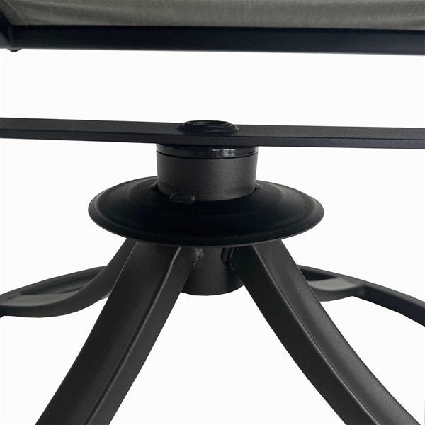 MFurn Glaiza 5-Piece Black & Grey Patio Dining Set with Swivel Chairs