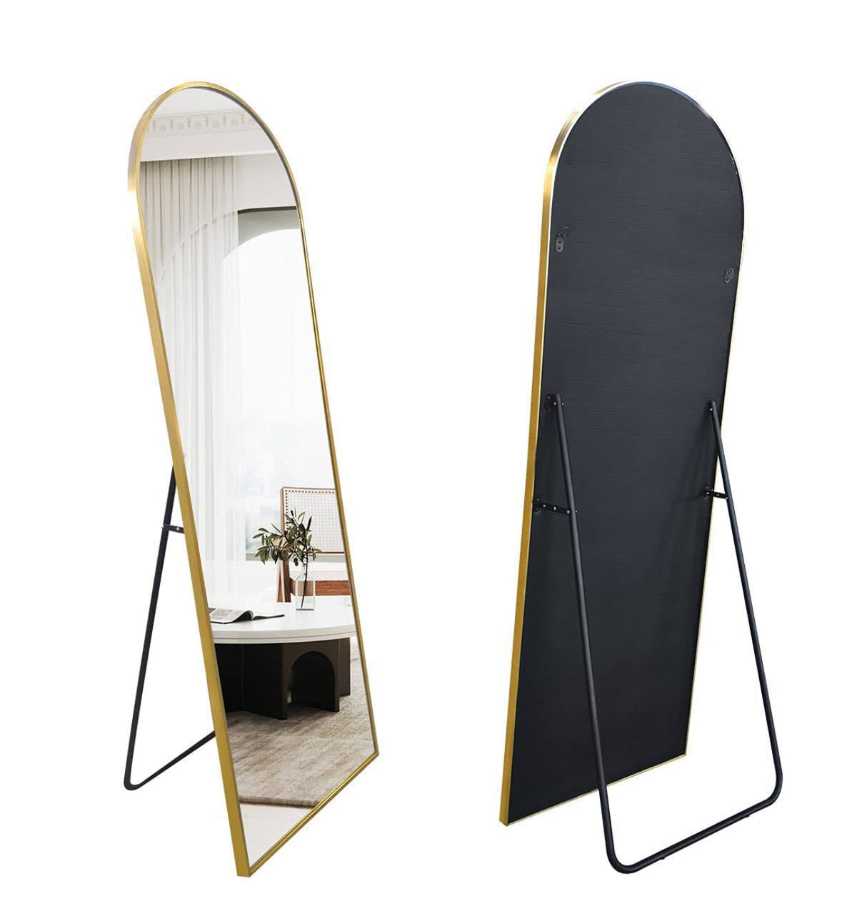 MHome Arched Full-Length Mirror – Freestanding Or Wall-Mounted | Black Or Gold Frame 162x57cm