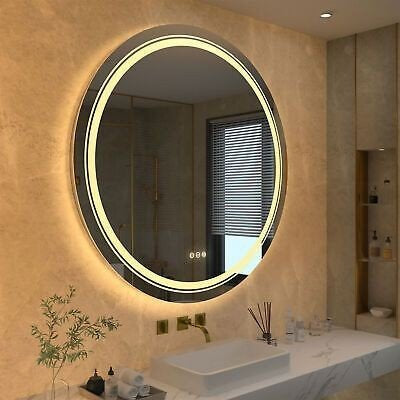 Frameless Round Mirror With LED - Various Options