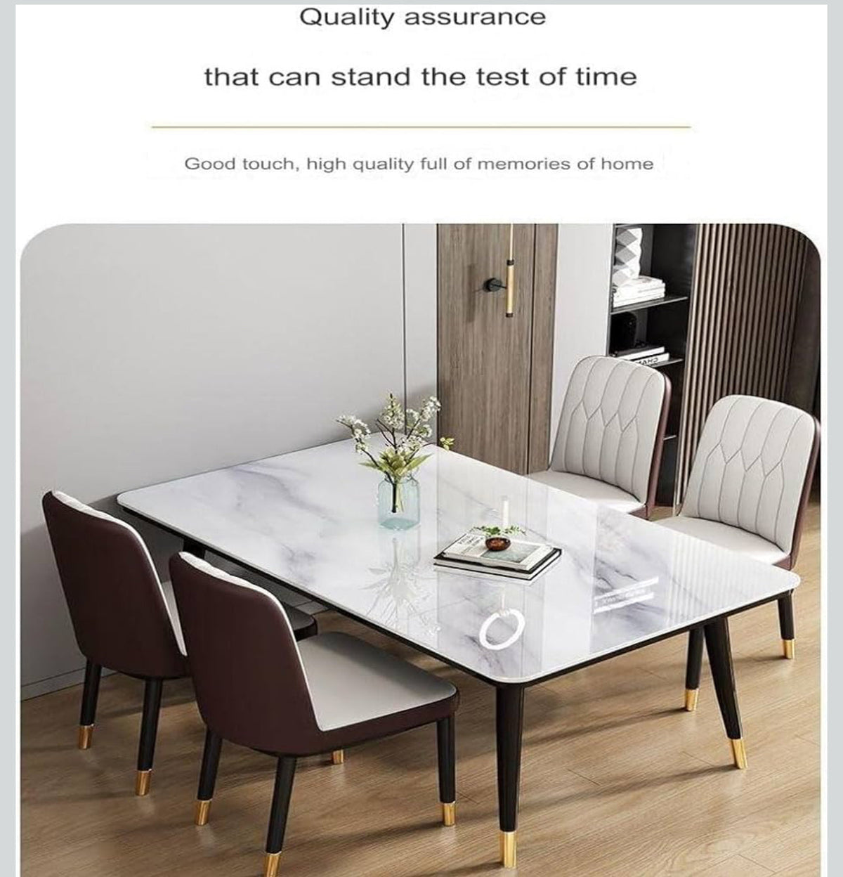 MFurn Trendy Marble Sintered Top Dining Table & Chair 5pc Set