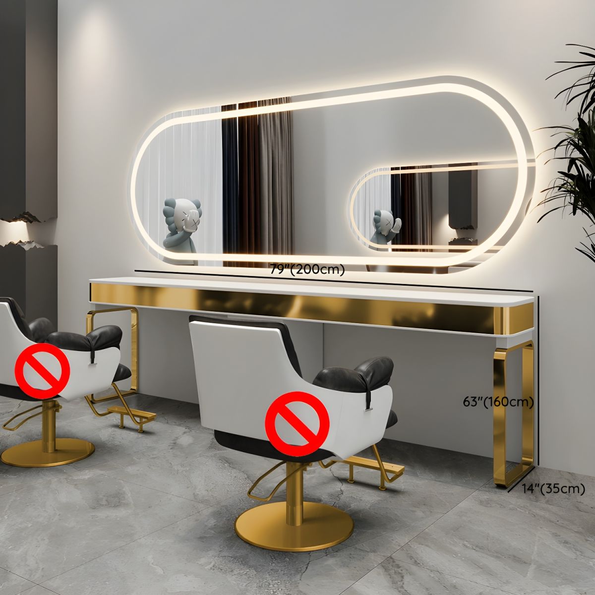 Frameless Illuminated Wall-Mounted Mirror with Demister Tempered Glass