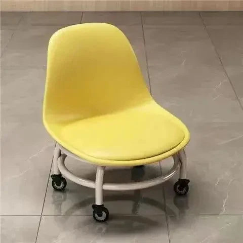 Low Chair Stool, Load Capacity Children's Stool, Backrest, Small, Living Stool, Low Chair, Small, Nappa Leather Fabric, Thick, Waterproof, Quiet Casters, 360 Degree