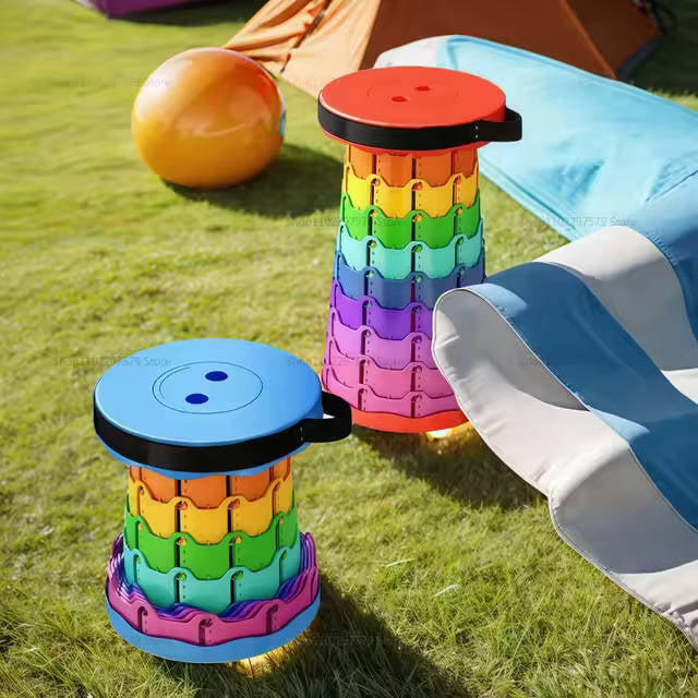 MHome Portable Folding Telescopic Stool Rainbow Colour