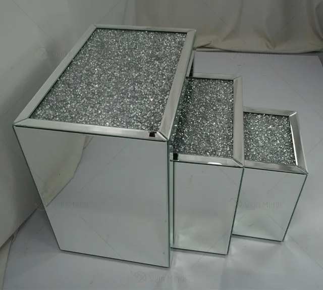 Dante crushed diamond 3-pc side tables