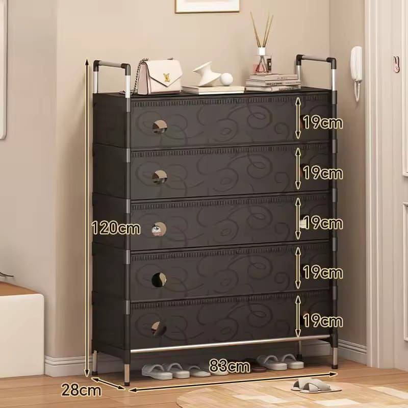 MHome Dust Proof Shoe Rack 5Tier Black