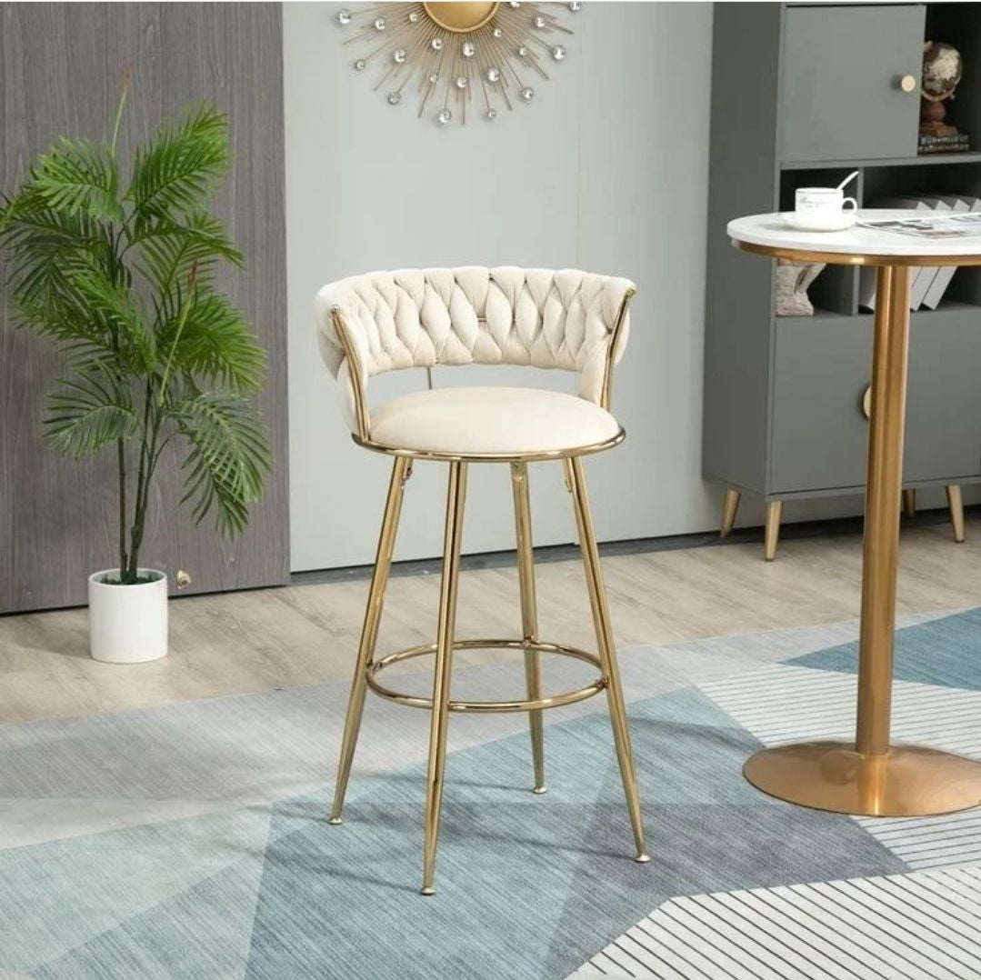 Bar Stools with Back and Footrest Counter Height Bar Chairs - Various Colours