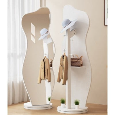 Large Wave Mirror Interior Stand Entrance Wave Full Body With Coat Hanger