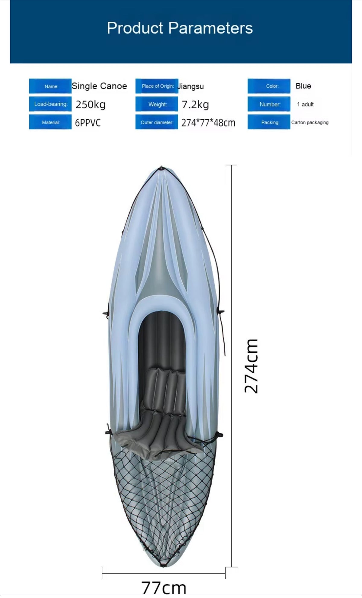 2 Person Inflatable Kayak Set, Thickened PVC Inflatable Canoe With Inflatable Seat Cushion, Hand Pump, Kayak Paddles & Storage Carry Bag, Foldable Kayak For Adults, Kids- Various Options