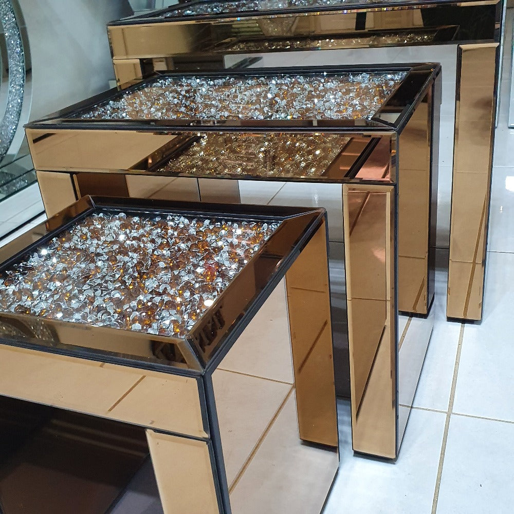 Dante crushed diamond 3-pc side tables