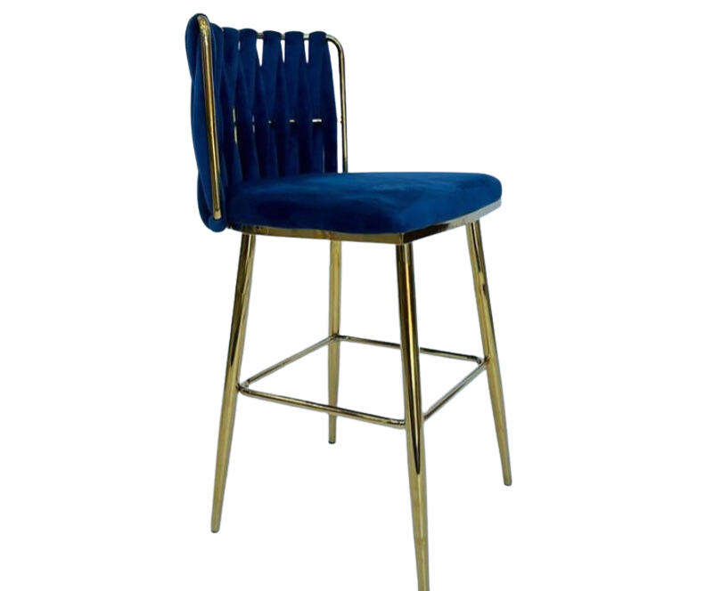 BLUE GOLD BAR CHAIR