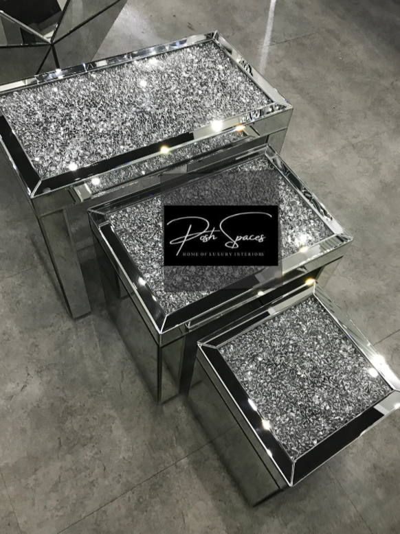 mirror nested tables set of 3