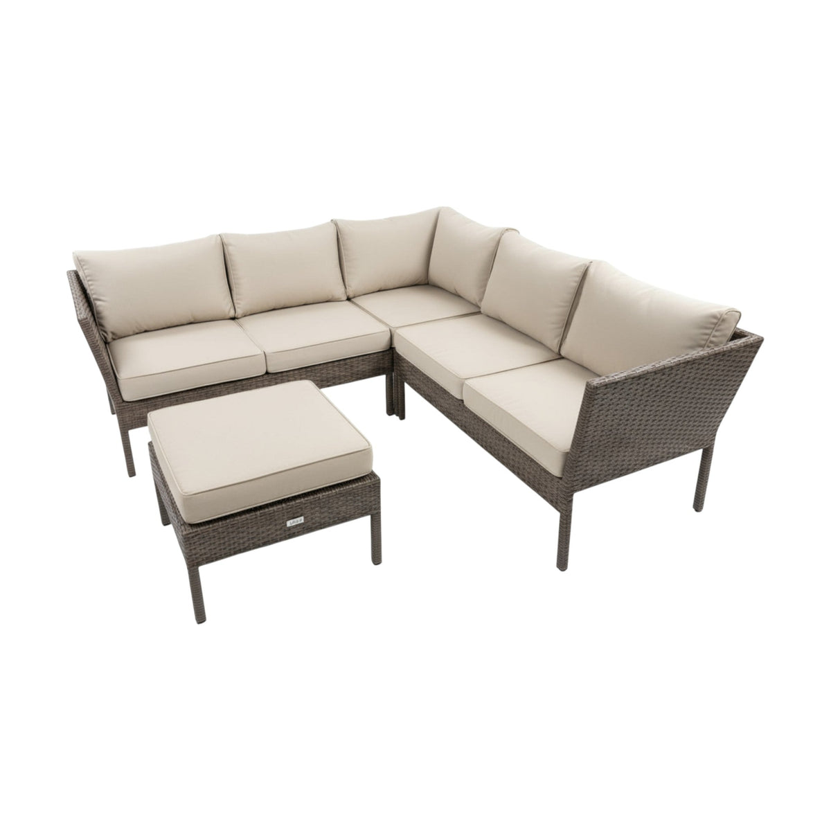 MFurn Neria Inspired 4-Piece Outdoor Wicker Sectional Sofa Set with Ottoman
