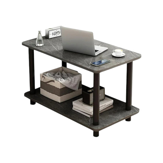 MFurn 2-Tier Faux Marble Coffee Table – Modern Living Room Storage Design