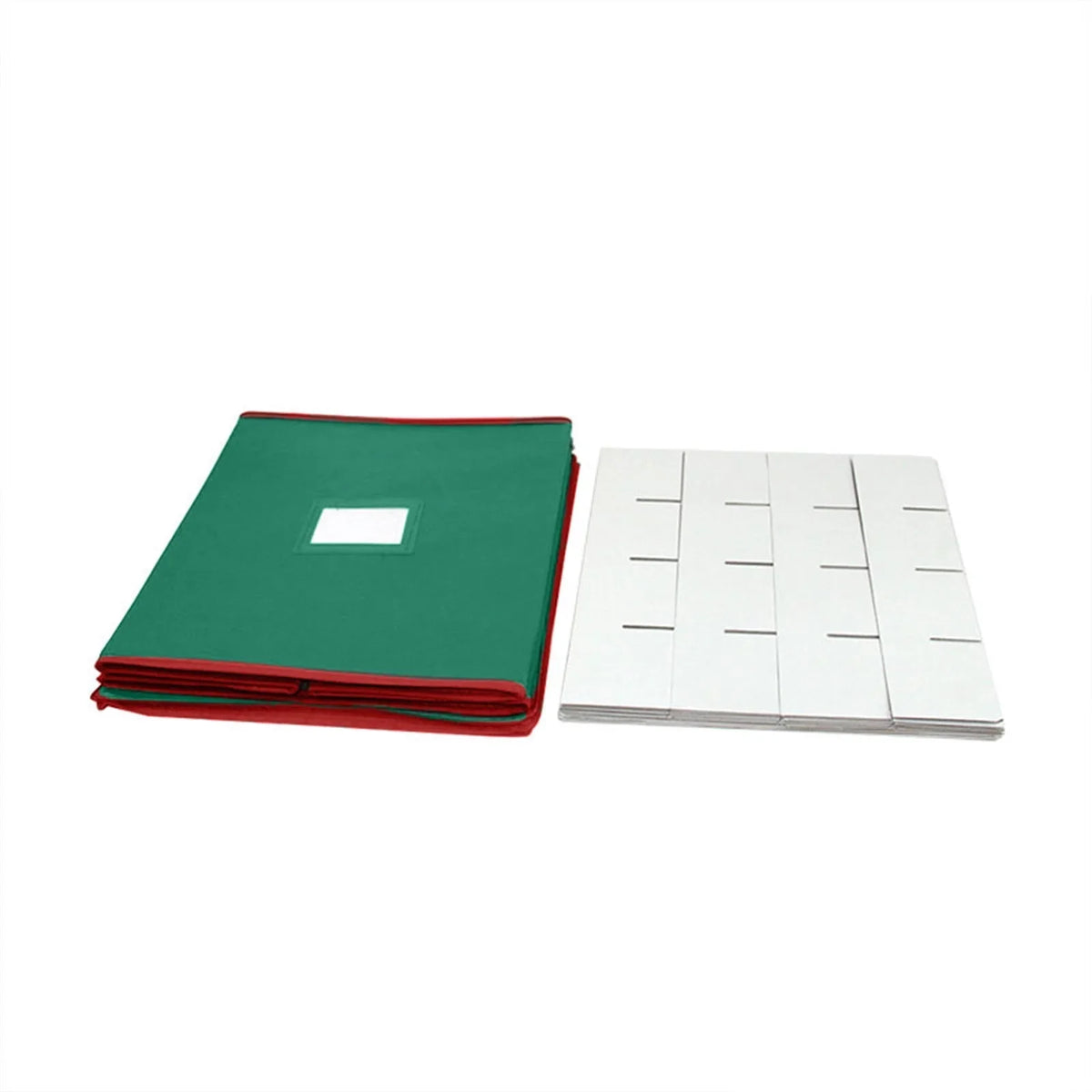 MHome Green Christmas Ornament Storage Box – Foldable with Label Window & Reinforced Panels