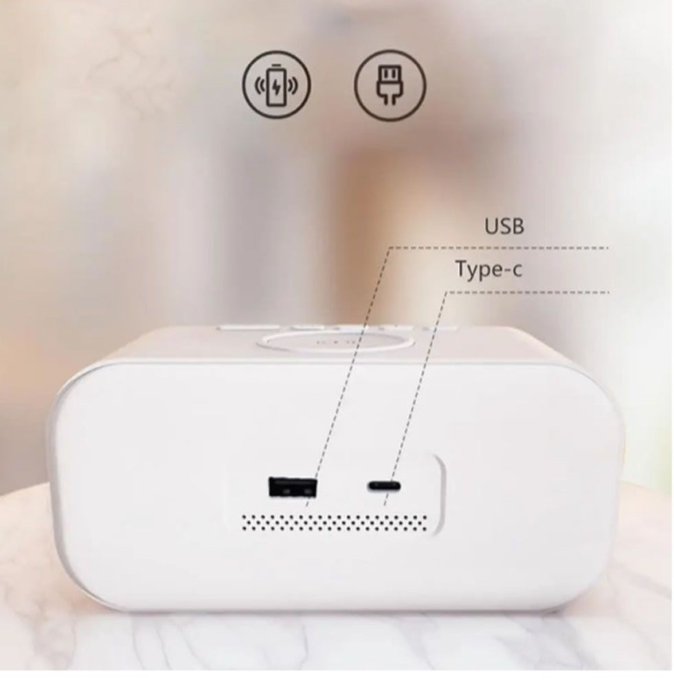 MTech Wireless Charging Smart Tabletop Alarm Clock