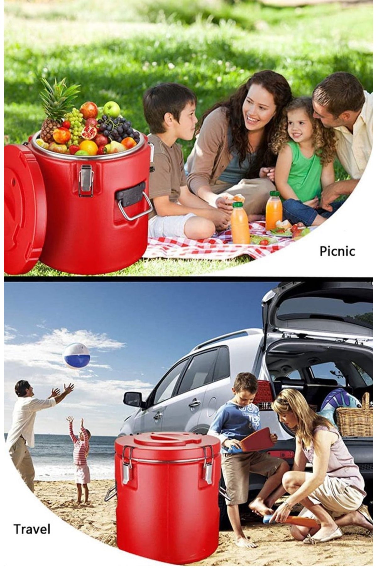 MHome Insulated Food Warmer & Cooler 3pc Set – 40L Stainless Steel