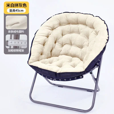 MFurn Folding Moon Chair Velvet Saucer Chair Various Colours