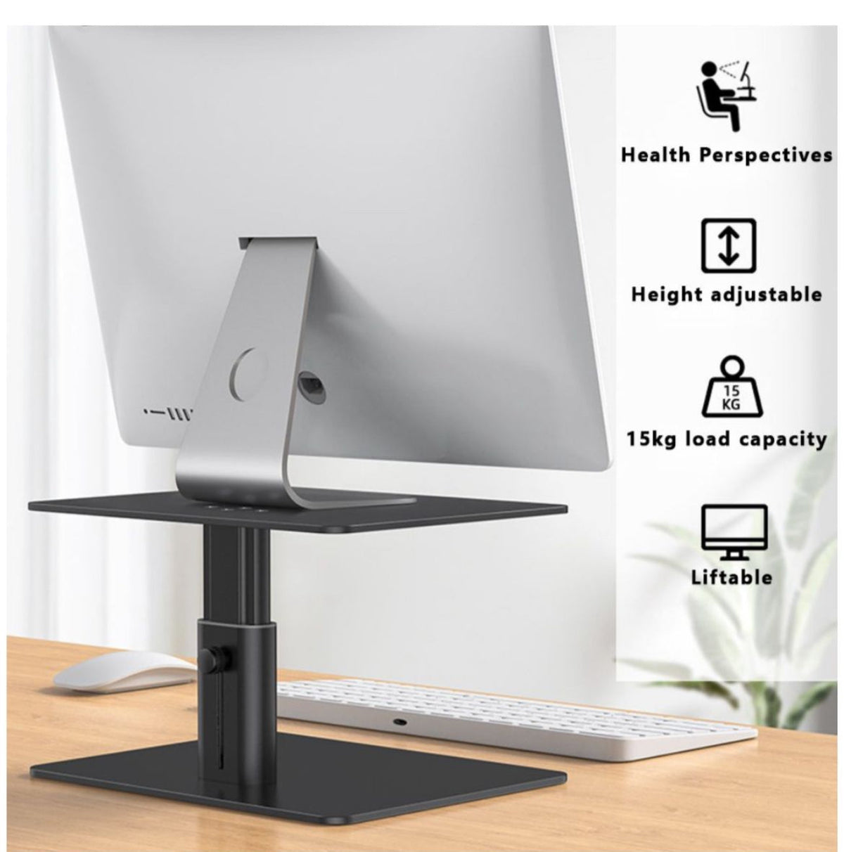 MTech Hight Adjustable Ergonomic Aluminium Monitor Riser Desk Stand