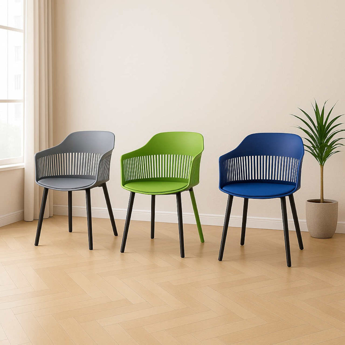 MFurn Modern Nordic PP Dining Chair with Backrest-Various Colours