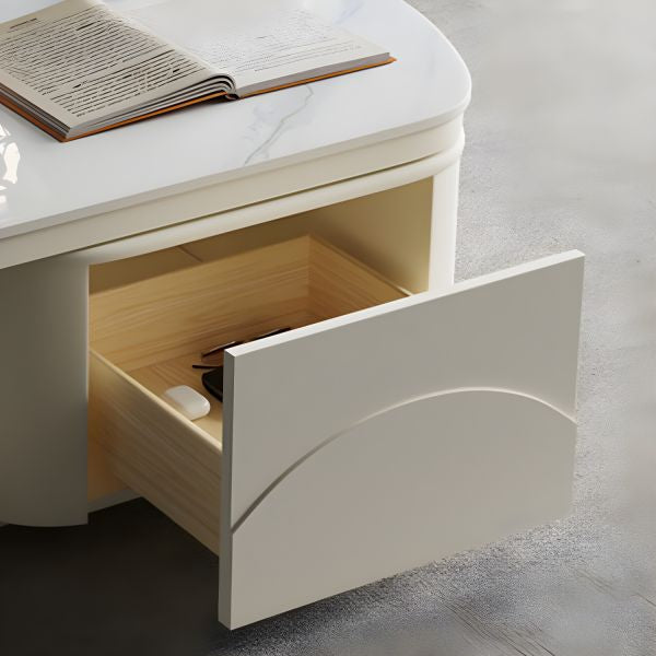 MFurn  Extendable Coffee Table for Living Room,with 2 Storage Stools and 2 Drawers, White.