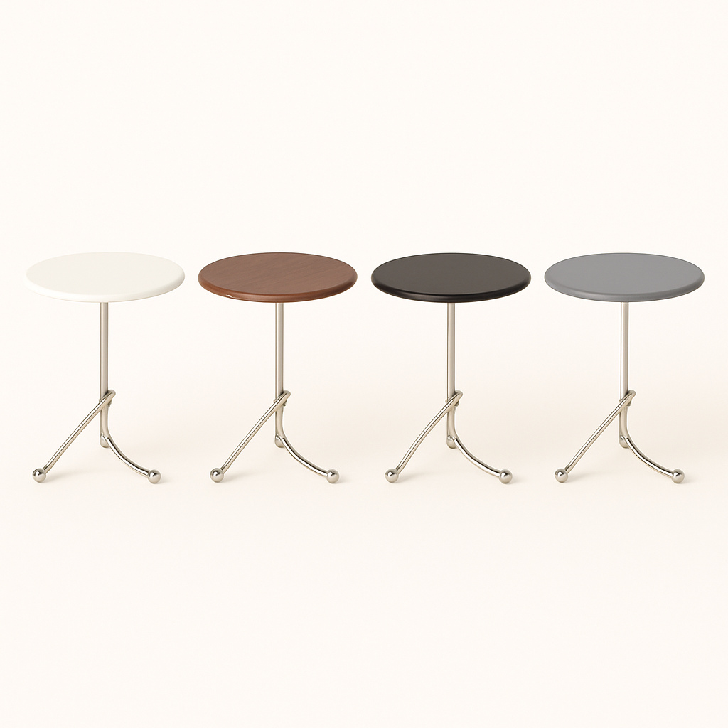 MFurn Tripod Steel Frame Round Tea Table Modern Side Table | Multiple Colours Available