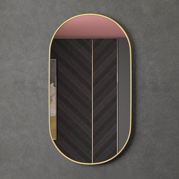 Modern Framed Pill Mirror 80x60cm In Black or Gold