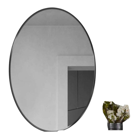 Decorative Hanging Wall Mirror, Wall Decor Mirror Small Frameless Beveled Oval Wall Mirror | Bathroom Vanity Bedroom Mirror | Size : 80x60cm- Various Options