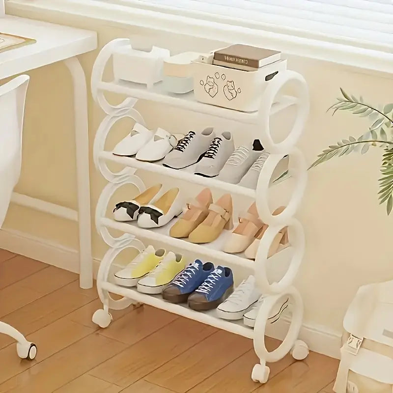 Mhome 4-Layer Shoe Rack with Circular Frame