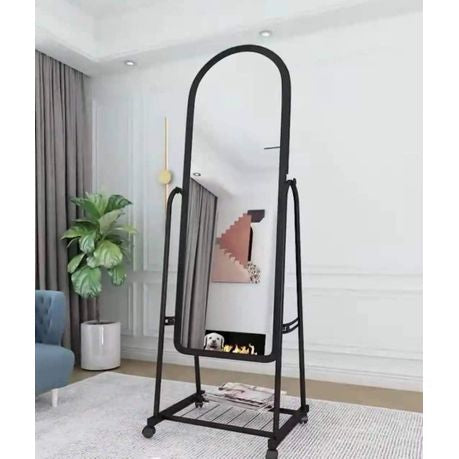 MHome Full Length Free Standing Mirror on Wheels – White or Black