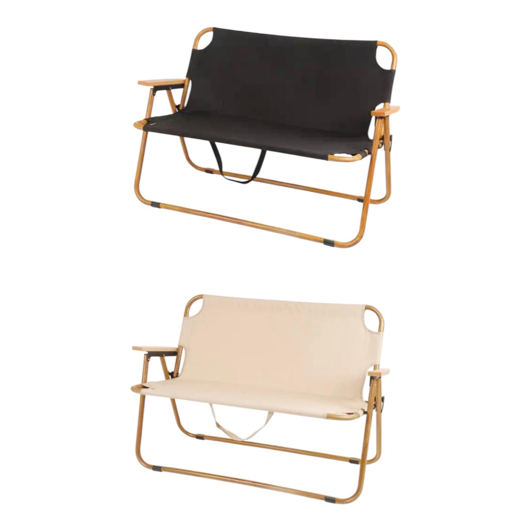 Double Camping Chair 2-Person Folding Chairs Portable Outdoor Fishing Chair for Patio Lawn Beach Yard Garden