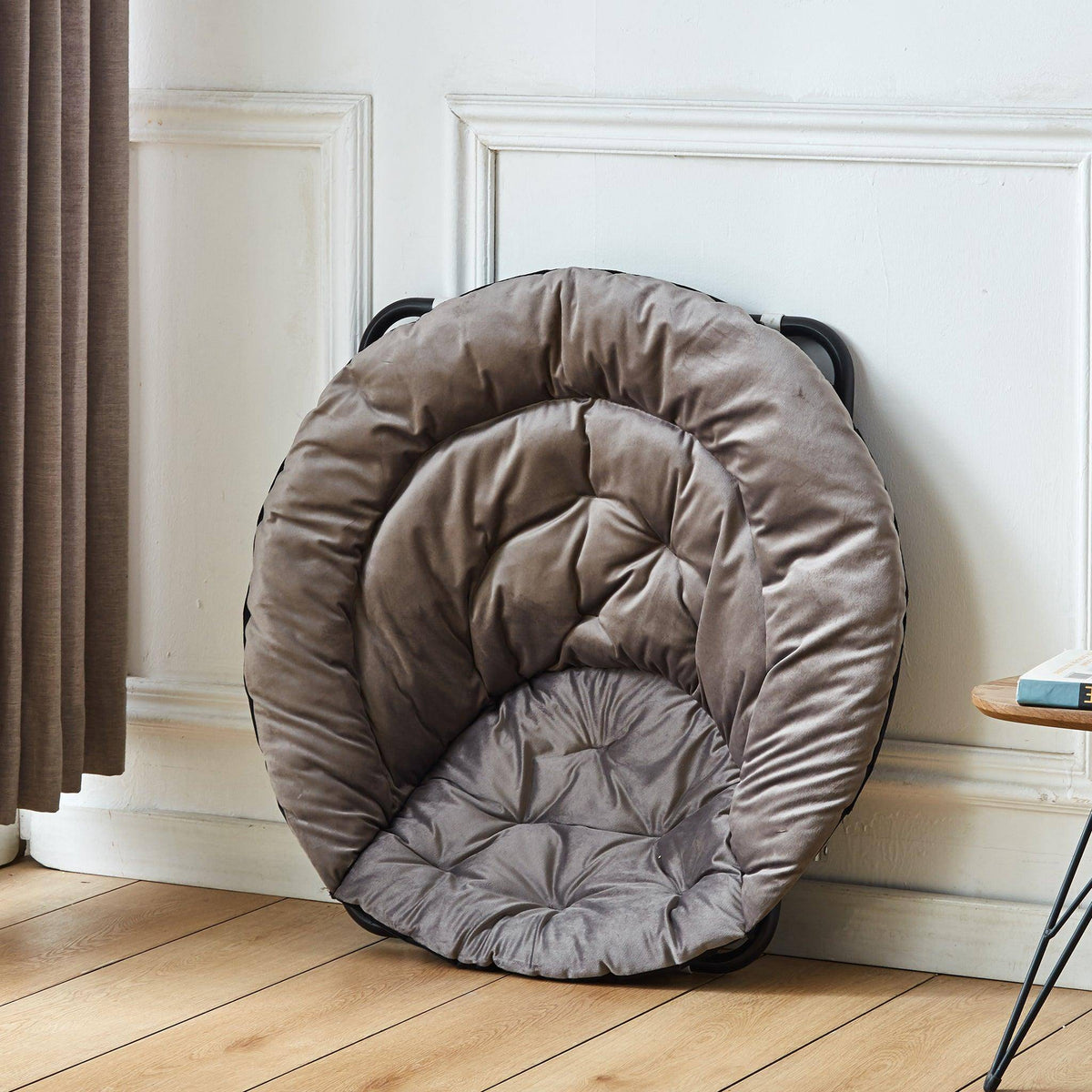 MFurn Folding Moon Chair Velvet Saucer Chair Various Colours