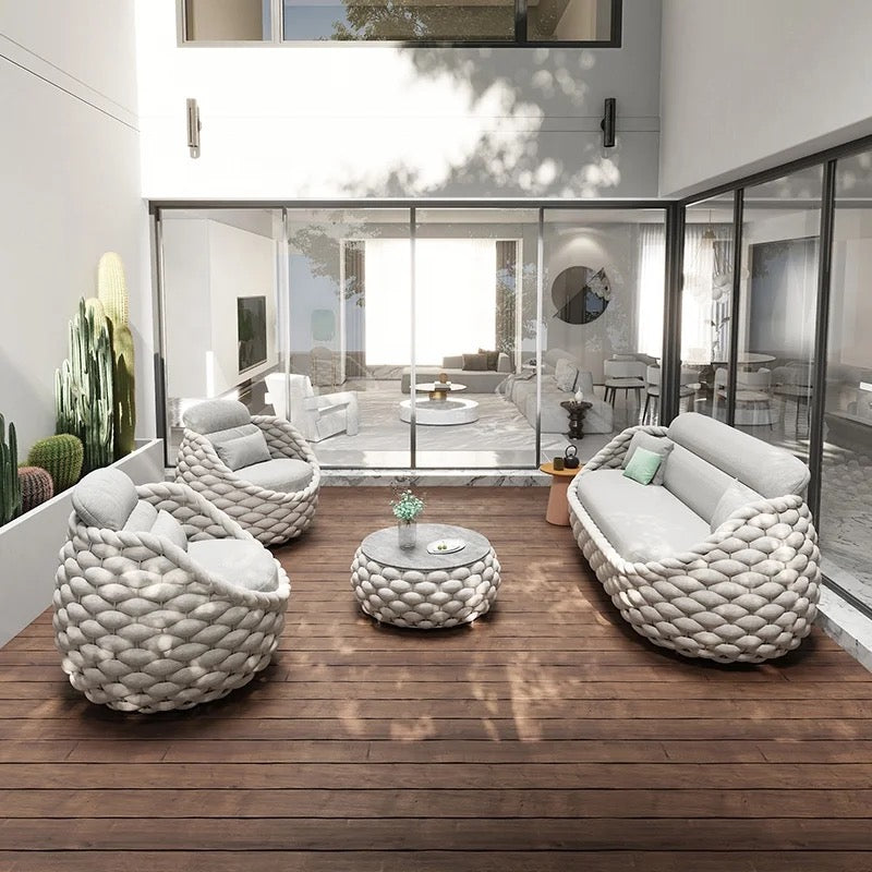 Modern Aluminium Rattan Garden Outdoor Patio Furniture 4pc