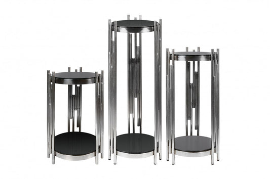 Azalea 3-pc silver display stands