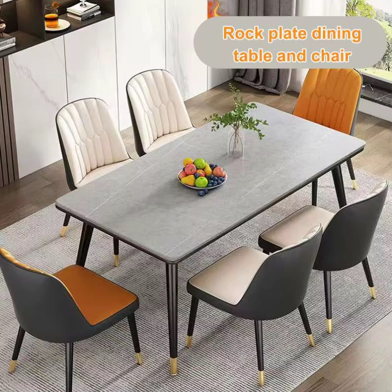 MFurn Trendy Marble Sintered Top Dining Table & Chair 5pc Set