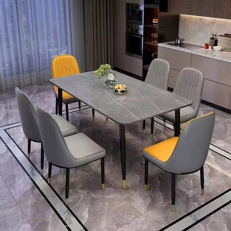 MFurn Trendy Marble Sintered Top Dining Table & Chair 5pc Set