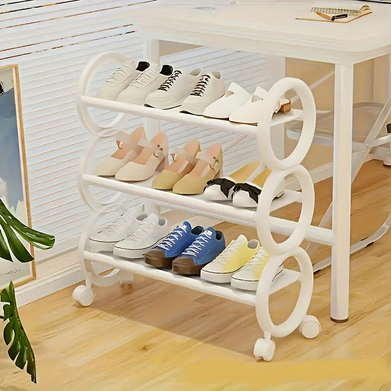 Mhome 3-Layer Shoe Rack with Circular Frame