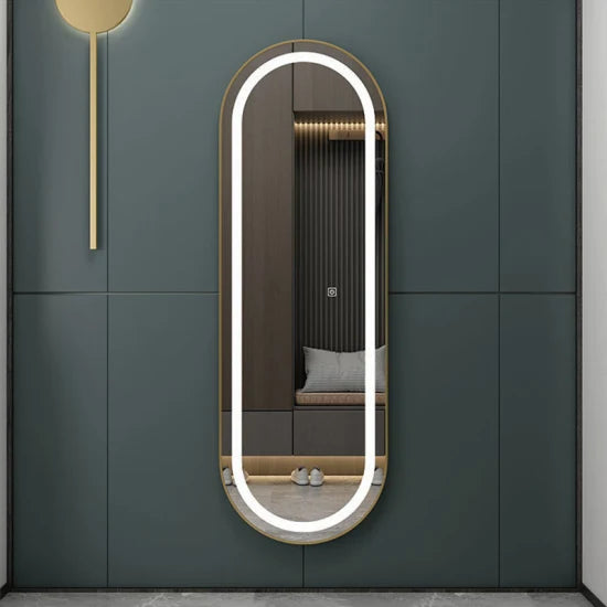 Modern Full Length LED Mirror Gold Only
