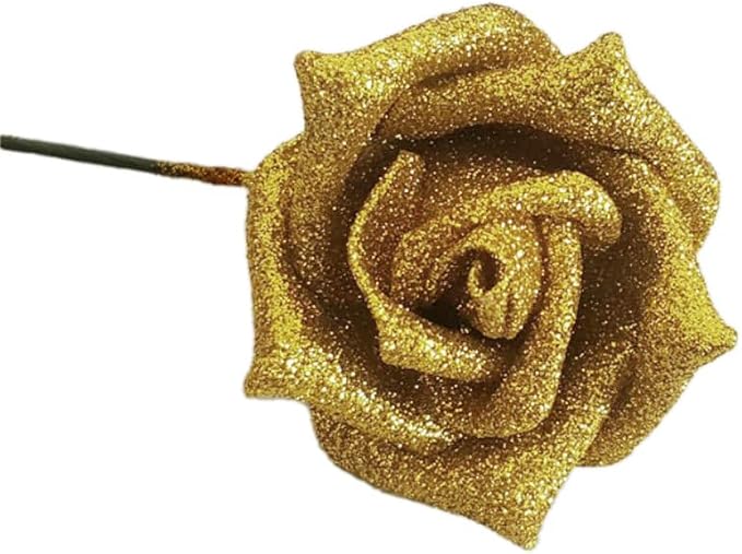 25Pcs Glittering Artificial Rose With Stem