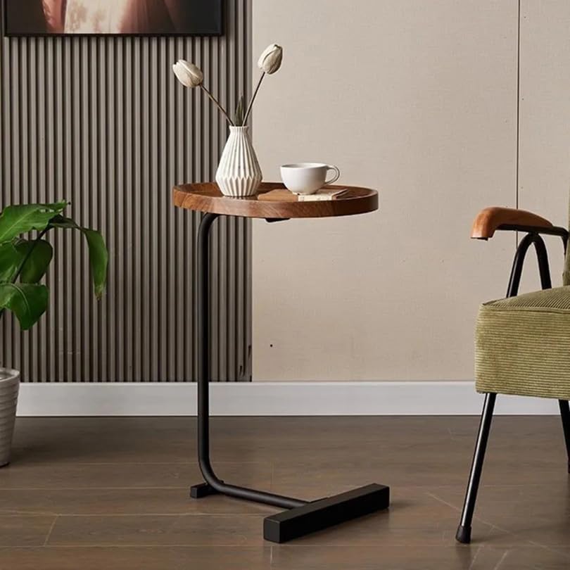 MFurn C-Shaped Side Table with Waterdrop Groove – Compact Sofa & Bed Table