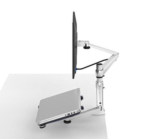 Adjustable Dual Monitor Arm with Laptop/Notebook Holder