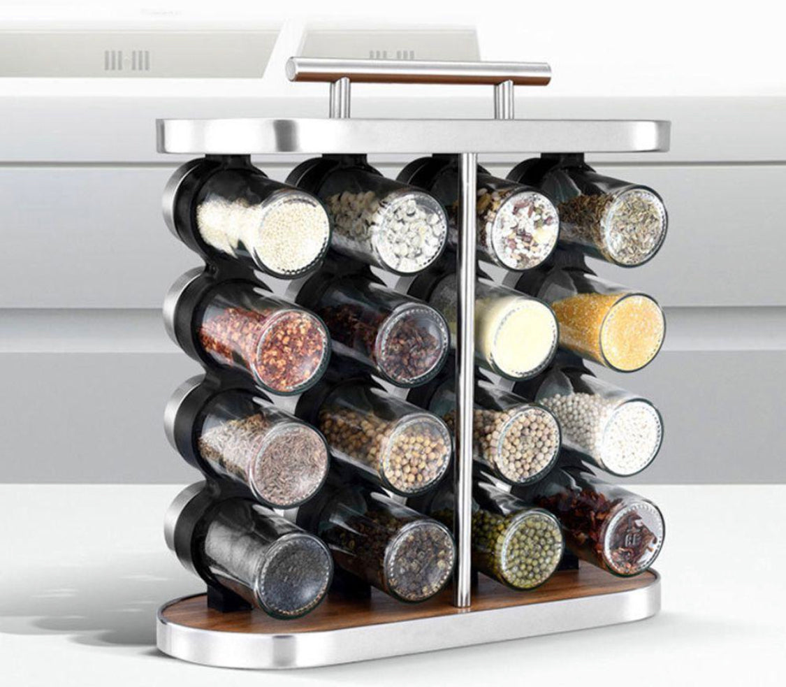 Spice Rack Stainless Steel Seasoning Cans 16 sets